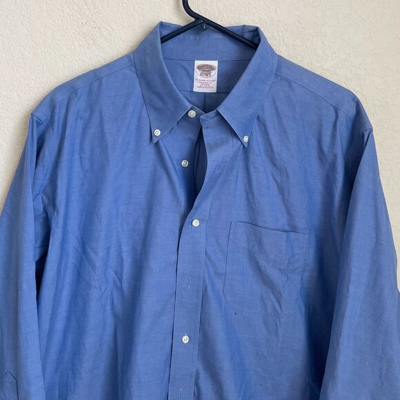 Brooks Brothers Mens Shirt Medium Blue Long Sleeves Button Down Original Polo - Picture 2 of 12